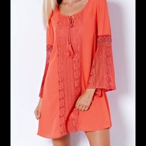 Coral hippy dress